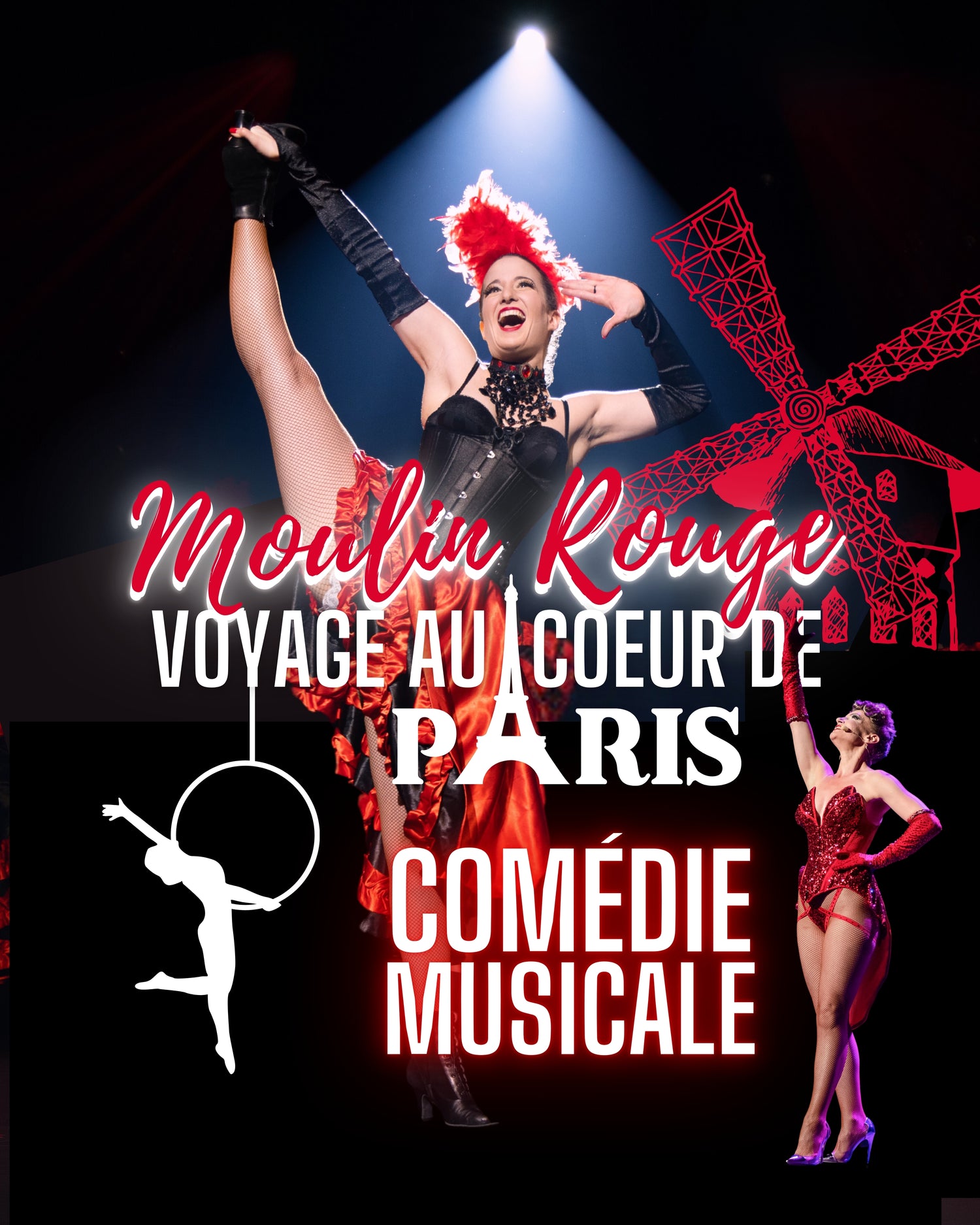 Danseuse de french cancan et artistes de comédie musicale - spectacle